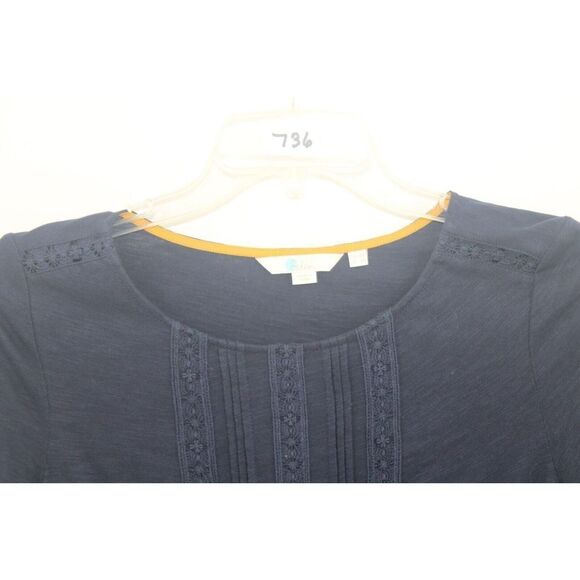 BODEN NAVY BLUE SHORT SLEEVE SIZE 6 DRESS LACE INLETS JO437 - Picture 2 of 8